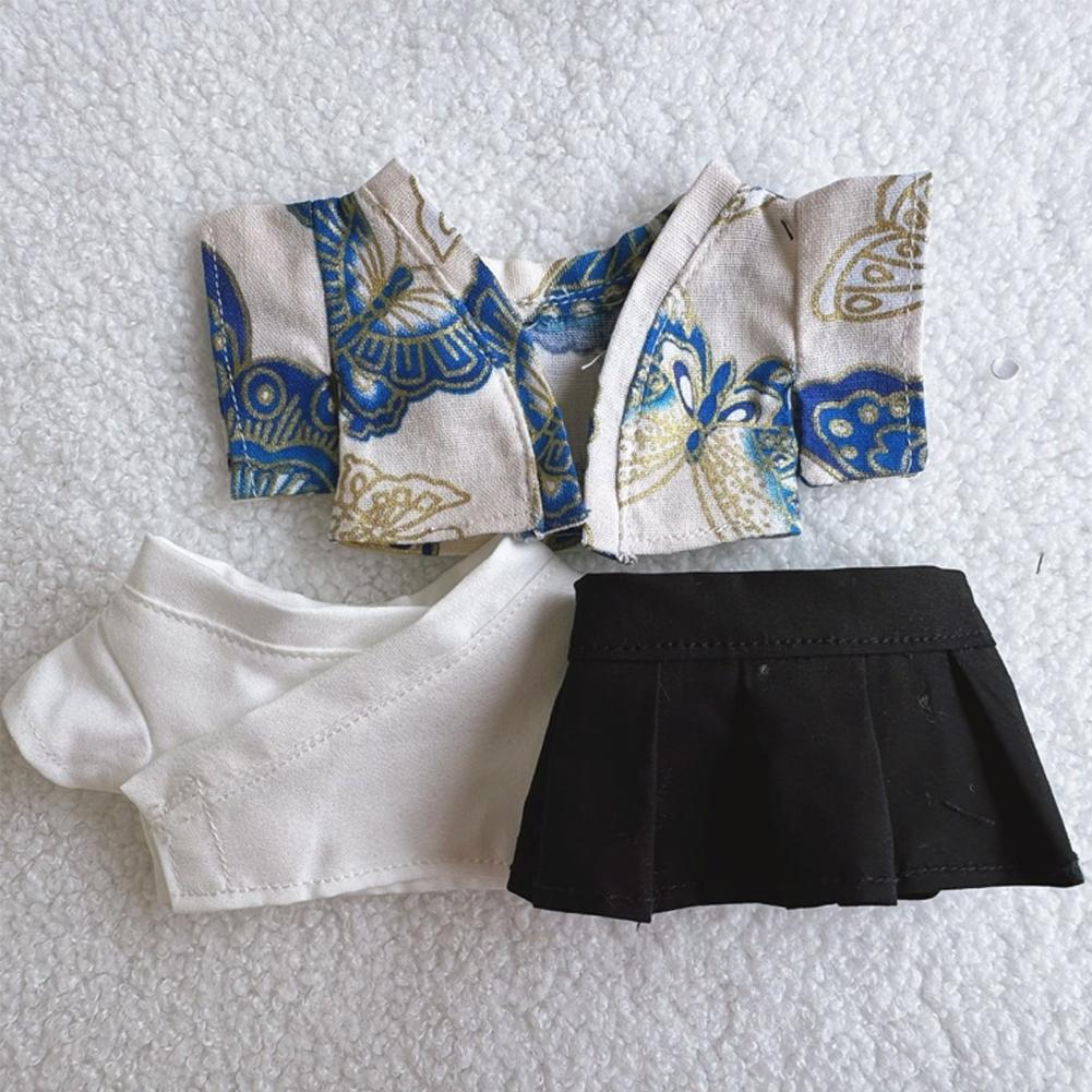 Miniature Kimono Skirt Set for 17cm Labubu Dolls Cute DIY Doll Clothes Fashion Accessories Lovely Outfit Gifts for Girls Friends