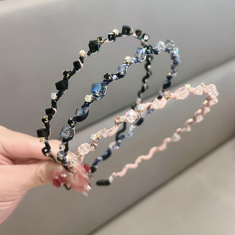 Elegant Floral Crystal Rhinestone Headband: Japanese and Korean-Inspired Handmade Women's Accessory