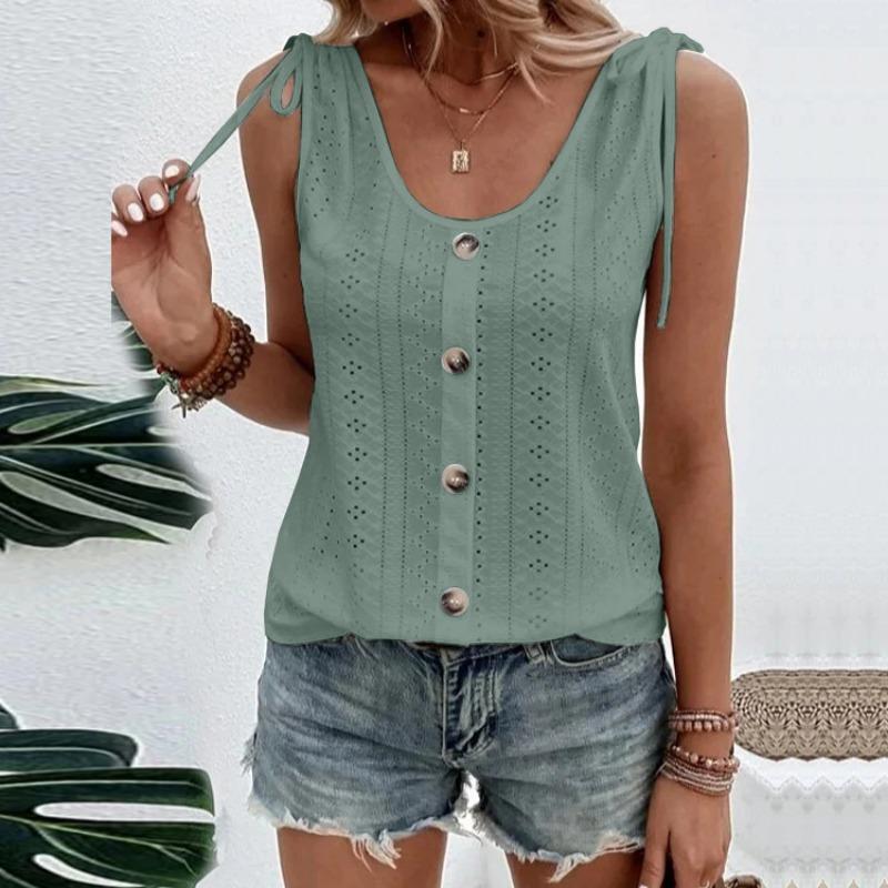 Spring Summer Women's Sexy Sleeveless Tops Casual Solid Color U-neck Vest T-Shirts Women