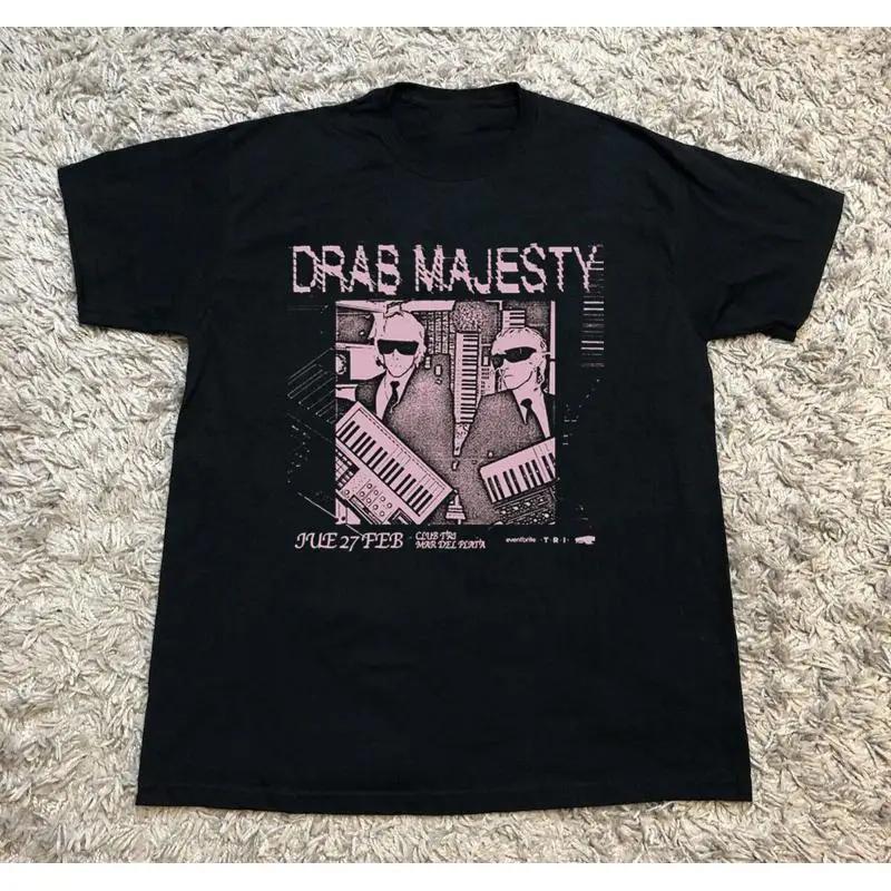 Nuova Maglietta Rara Drab Majesty Cotone Nero Tutte le Taglie