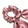 100% Pure Silk Bunny Ear Scrunchies Bow Bowknot Knotted Scrunchy Hair Bands Elastic Ties Ponytail Holder for Women,Girls 1 Piece