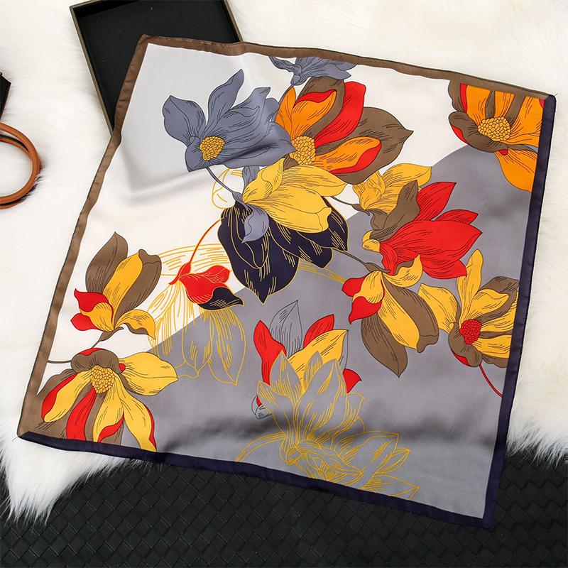 Silk Scarf 70x70cm Luxury Brand Designer Hair Leopard print Handkerchief Hijab Shawl Women bandanna foulard muffler wrap