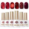 BORN PRETTY Gel Nail Polish, Red, Deep Wine Red, 6-Color Set, Red Collection, Clear Gel, UV & LED Compatible, Salon Nails, DIY Nail Art