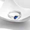MODIAN 925 Silver Classic Royal Blue Zirconia Ring Vintage Shiny Statement Rings For Women Anniversary Jewelry