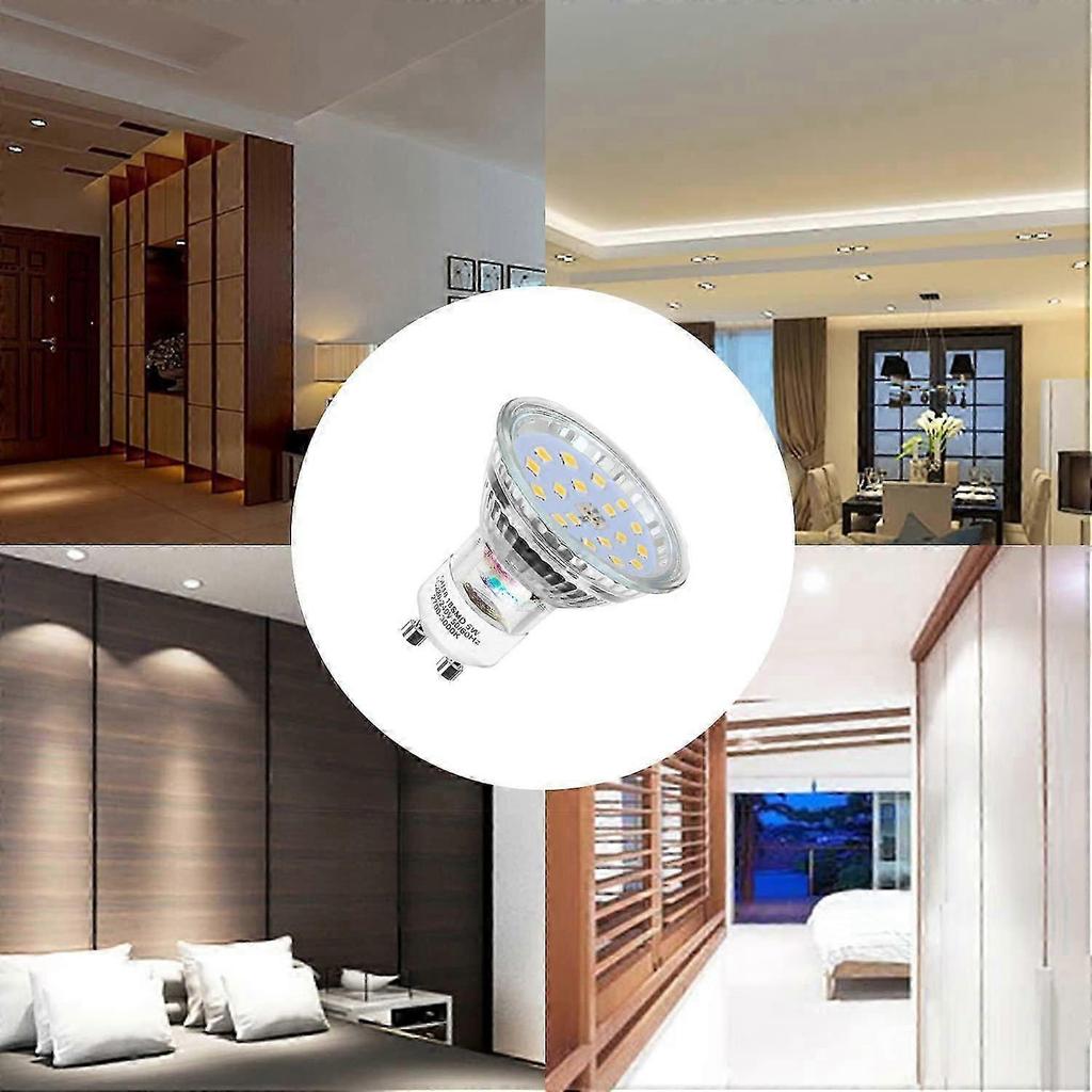 Pack of 10 LED Bulbs, GU10-5W 60W Equivalent, Cool White 6000K 120 Wide Beam, LED Spot Light Bulbs