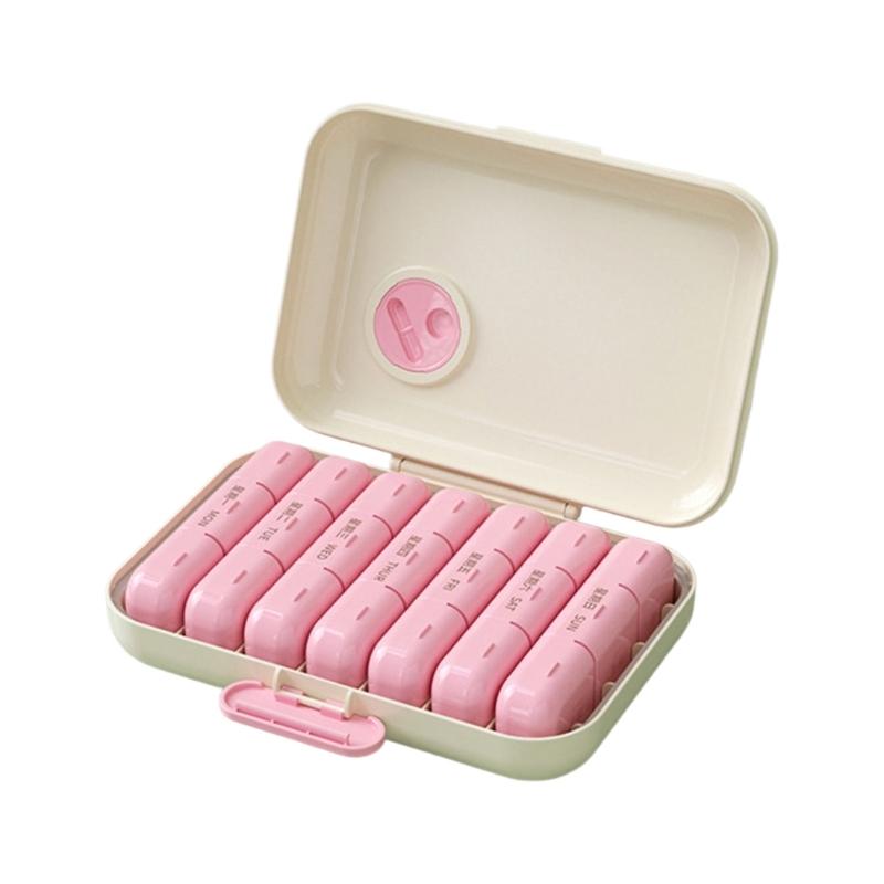 

7 Day Portable Pills Dispenser Case Large Capacity Travel Medicine Organizers With Intelligent Compartments Safe ABS Plastic For Home Or Trip