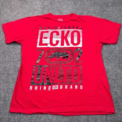 Ecko Unltd Vintage Y2K T Shirt Mens Size XL Red Streetwear Graphic Tee