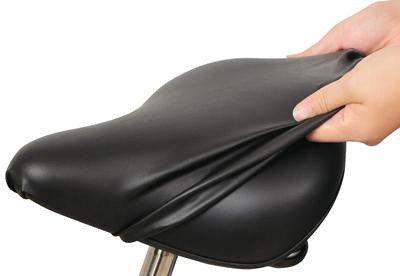 Funda de sillín de bicicleta CAPTAIN STAG impermeable y ultraelástica para Mamachari, color negro. Ancho del sillín: 29-35 cm, largo del sillín: Y-7826.