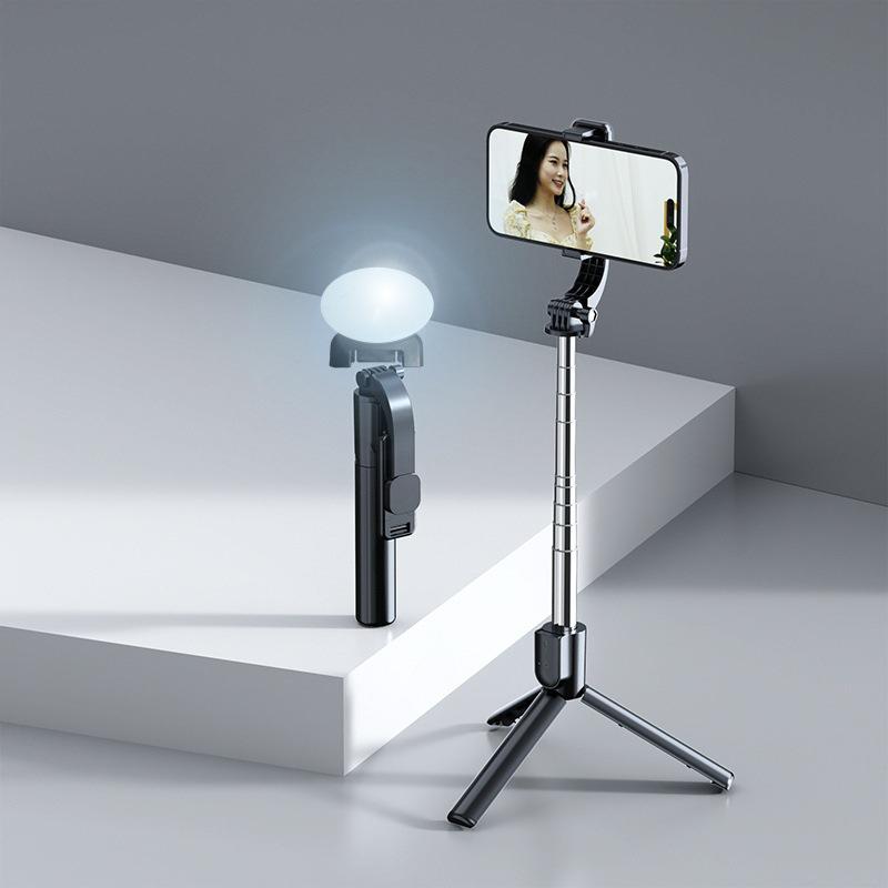 All-in-One Bluetooth Selfie Stick Tripod with Remote Control for Live Broadcasts and Travel