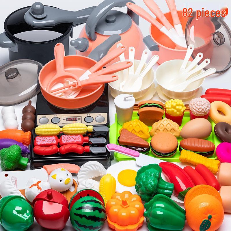 Kids' Play Kitchen Set: Induction Cooker & Cookware for Boys & Girls Aged 2-3 - Pretend Cooking & Stir-Frying Toys