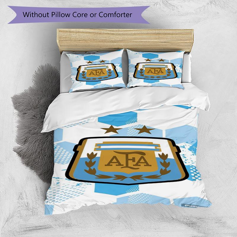 Argentina Football Club Printed Pattern Duvet Cover Set – Includes 1 Duvet Cover and 2 Matching Pillowcases Bedroom Decor Christmas Gifts