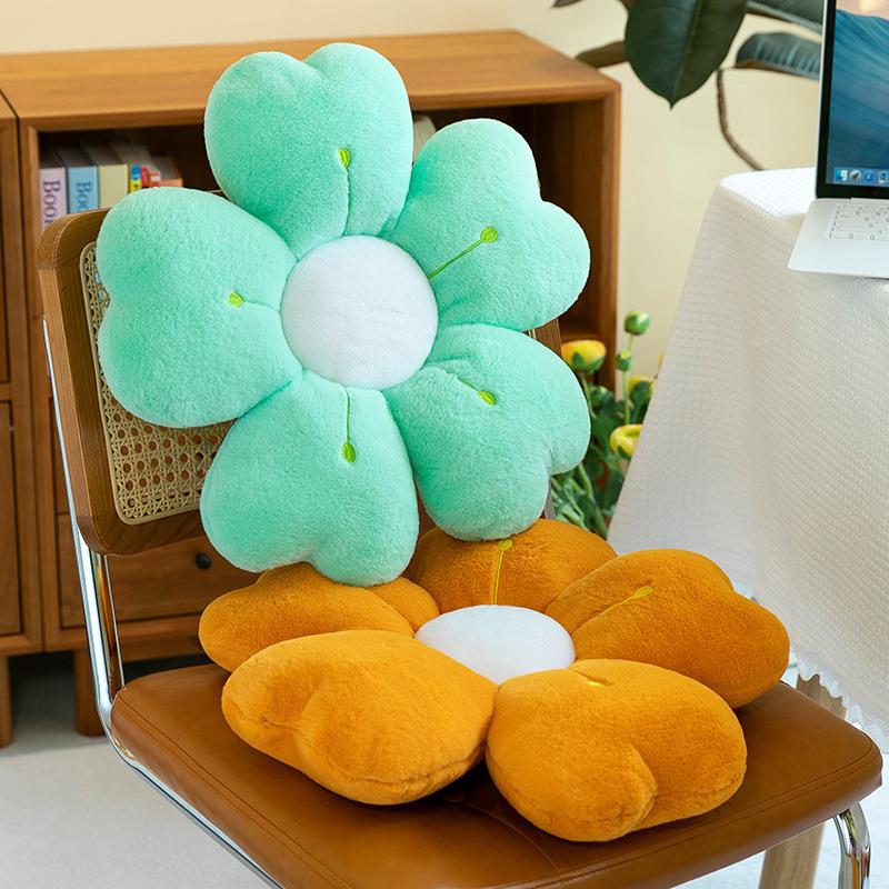 Daisy Flower Shaped Plush Throw Pillow Cushion Comfortable Cute Decorative Pad for Bed Sofa Floor Office Chair Seat Cushion New
