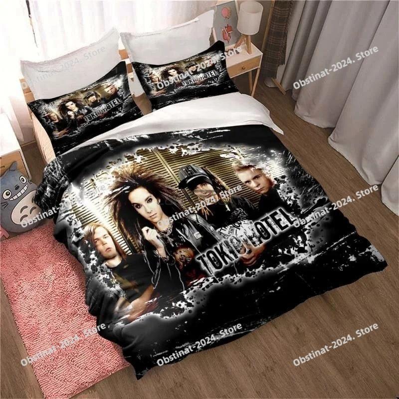 New Tokio Hotel Bedding Set 3D Printing Fashion Rock Band Home Decoration Boy Girl King Size Bedding Set Quilt Cover Pillowcase