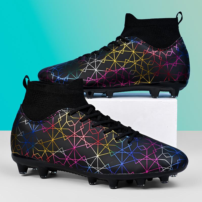 Men's Soccer Shoes  Non-Slip AG/TF Soccer Cleats Ankle Boots Unisex Large Size Ultralight Football Boots Boys Sneakers