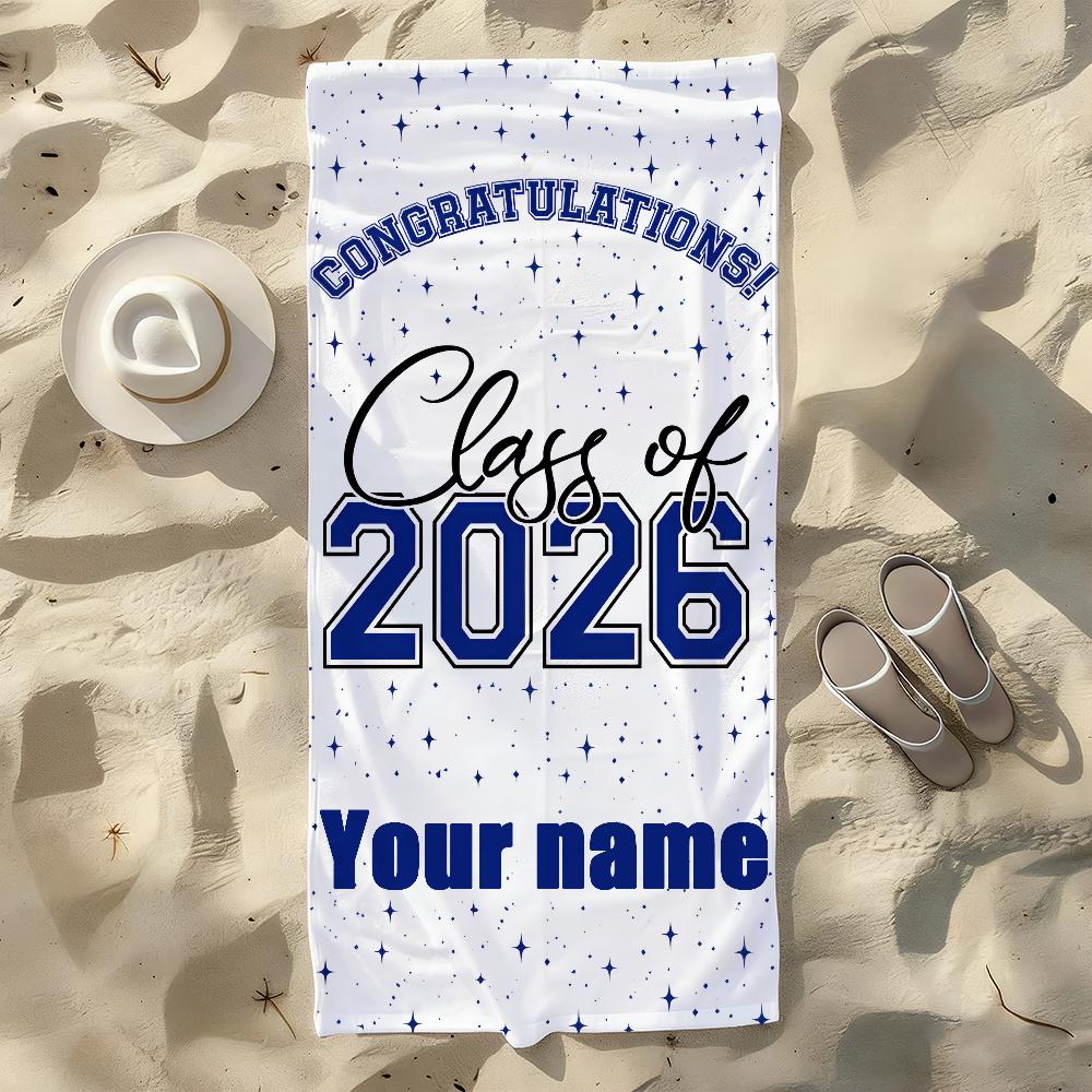 Personalized Graduation Custom Beach Towel Graduation Party Class Of  High School College Graduation Gift