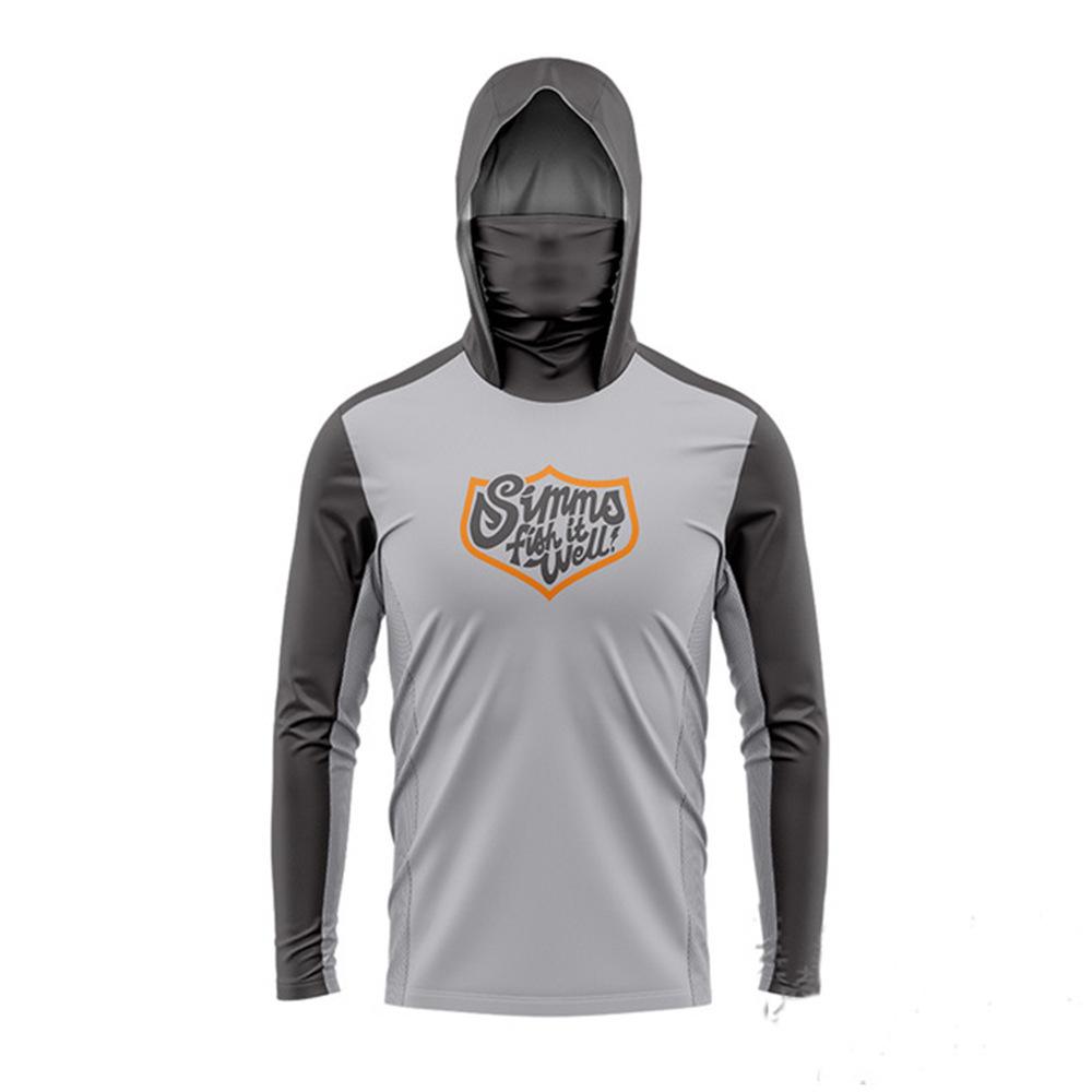 SIMMS 2024 Men's Hooded UV Protection Long Sleeve Fishing Shirt with Sun Protection Mask