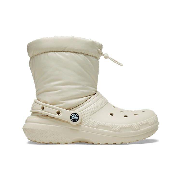 Crocs Classic Lined Slip-Resistant Durable Short Boots Unisex boots Off-White 206630-2Y2