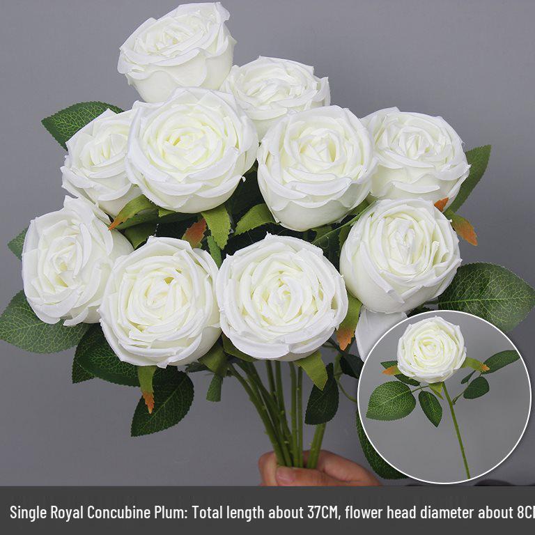 Weiße Blumendekoration für Hochzeiten Künstliche Straußornamente und Bogen-Requisiten