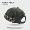 Leopard print splicing washed old landlord yuppi hat men's brimless casual versatile street hip hop hat women's tide