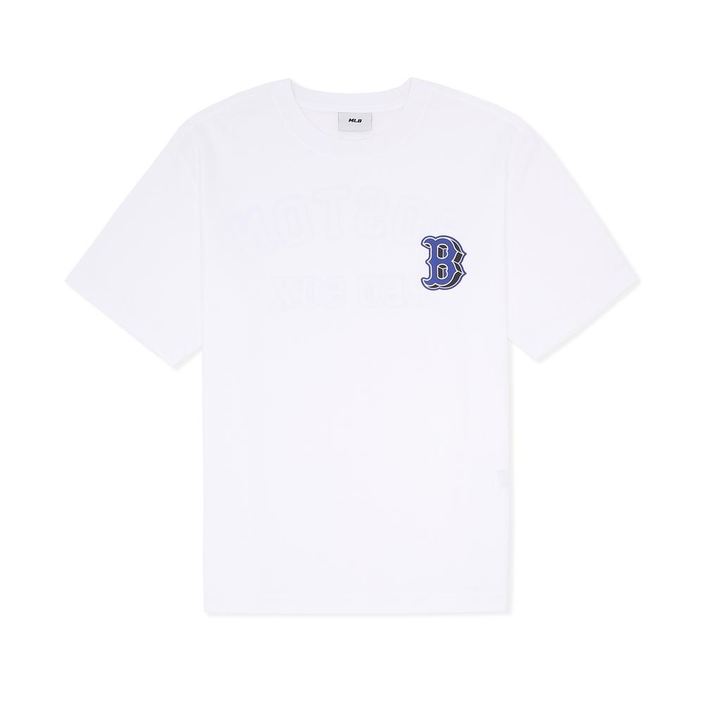 New MLB Set-in Sleeve T-Shirt Unisex White 3ATSV0533-43WHS