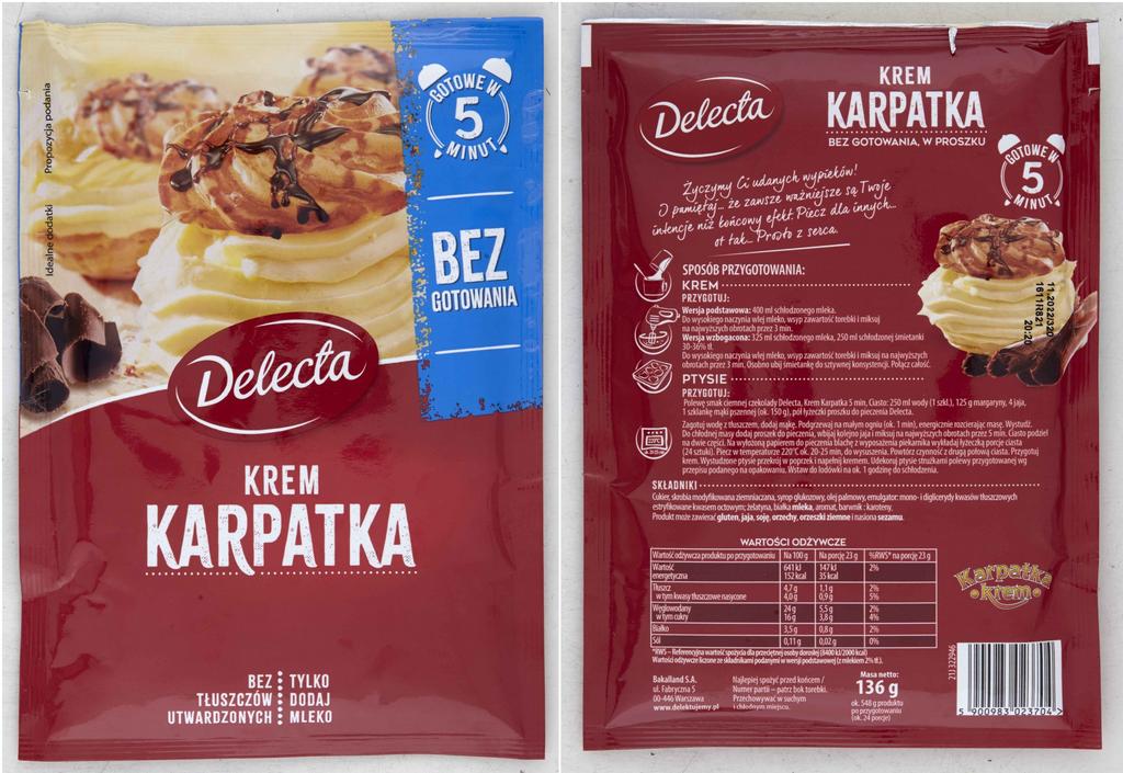 Crema alla vaniglia Delecta 136 g