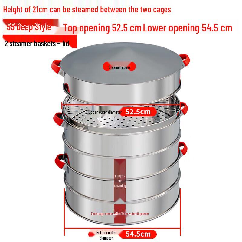 Large Stainless Steel 2-Tier Steamer Pot