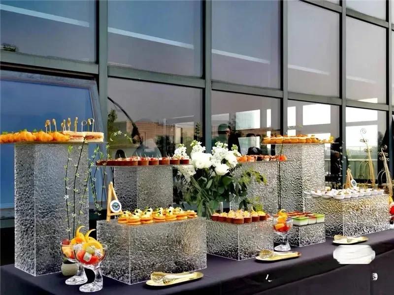Acrylic Transparent  Dessert Rack Buffet Table Food Tray Rack Cake Tray Table Buffet Tea Break Stand Cake Display Dishes Plates