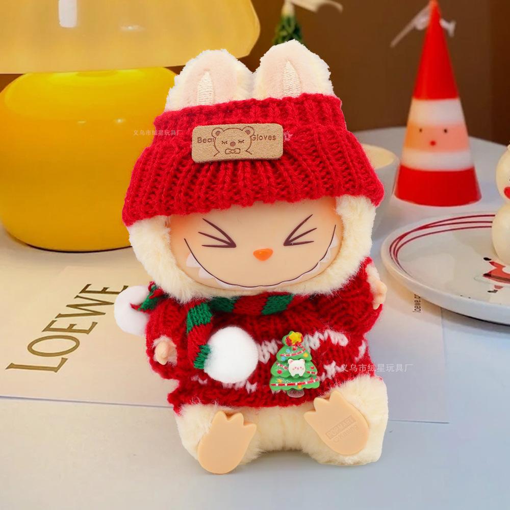 [Only Clothes] Christmas Sweater Hat Set Cartoon Vinyl Doll with Pendant Gift Plush Toy by Spot for LBB