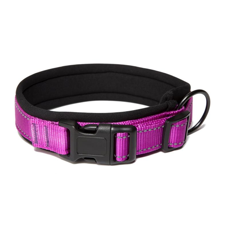 Classic Nylon Dog Collar, Adjustable Reflective Pet Collar with Submersible Padding & D-Ring Outdoor Dog Walking for Small and Large Dog