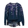 Women's Fashion Printed Long Sleeve Loose Round Neck Sweatshirt Top Fall