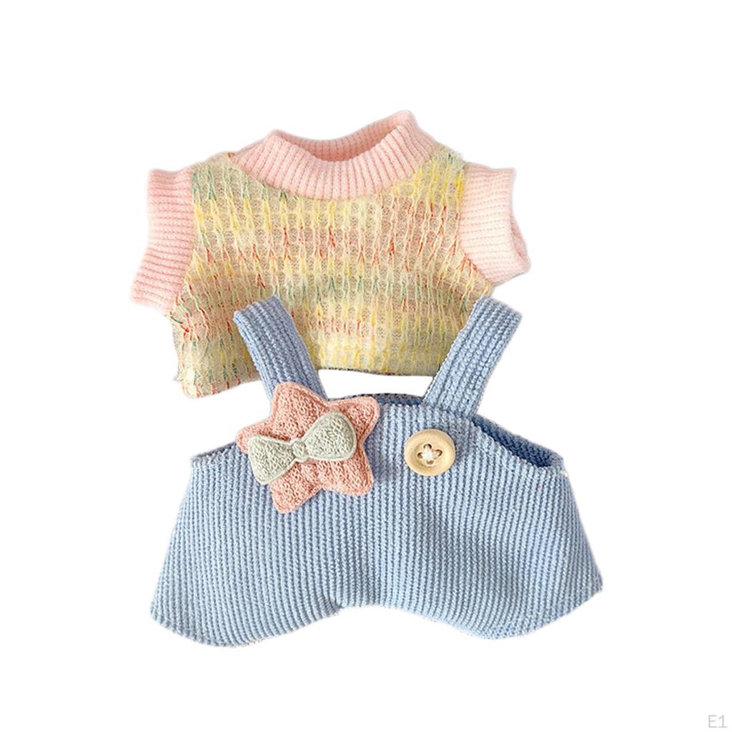 3 Pieces Mini 6 inch Doll Clothes Set Hat for Pendant Age 57 810 Kids Colorful T suit