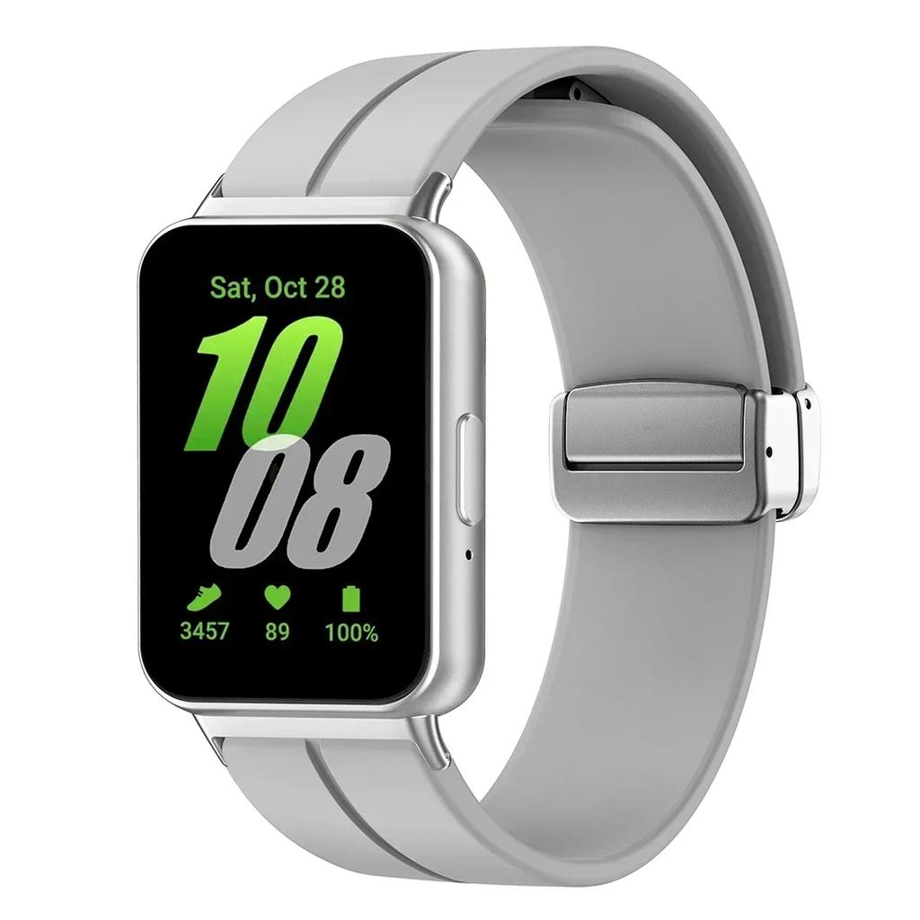 Cinturino in Silicone per Samsung Galaxy Fit3 Cinturino per Orologio Fibbia Magnetica Braccialetto Sostituzione Correa