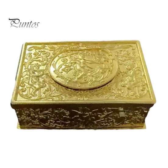 Timeless Vintage Style Decor Automatic Pop Up Bird Music Box with Mechanical Singing Bird, Gold Alloy Artistic Embossed Metal Craft Jewelry Featuring