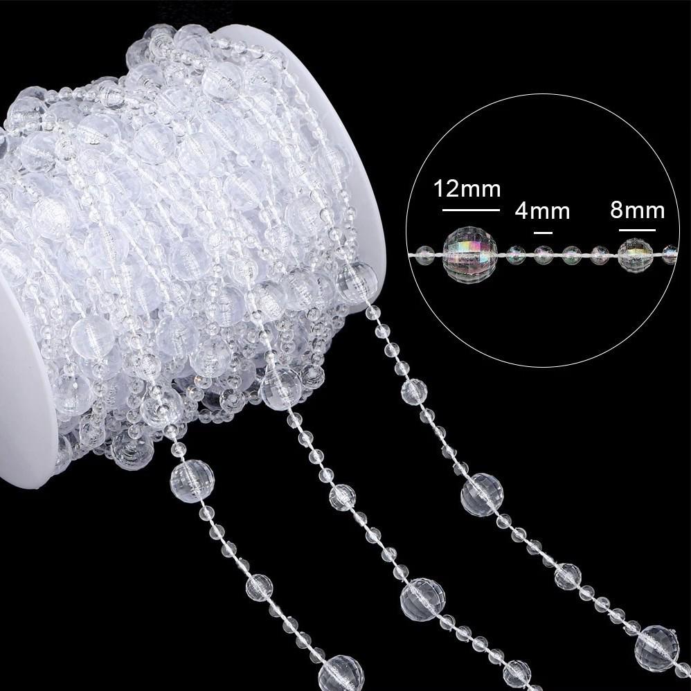 Transparent Icicle Snowflake Beaded Curtain - Acrylic Christmas Tree Ornament