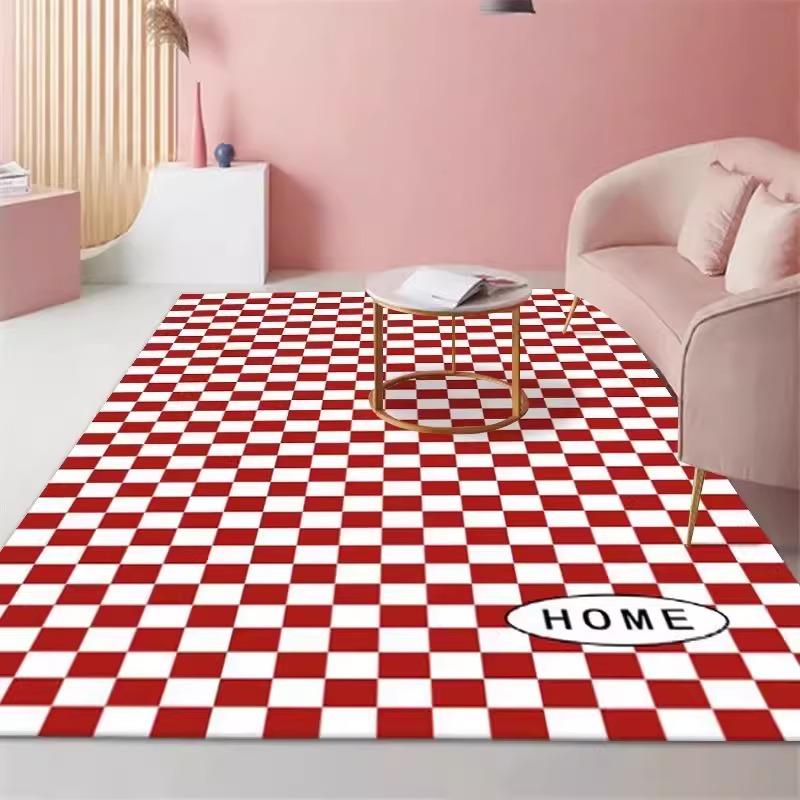 Living Room Bedroom Carpet Anti-slip Floor Mat Soft and Comfortable Faux Cashmere Carpet Easy To Clean and Machine Washable