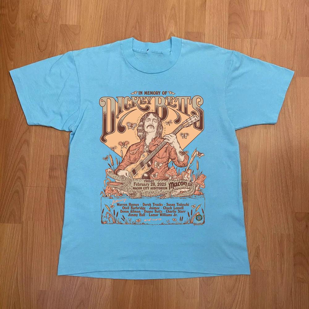 In Memory of Dickey Betts Warren Haynes Blue Full Size SS506 Unisex T-Shirt