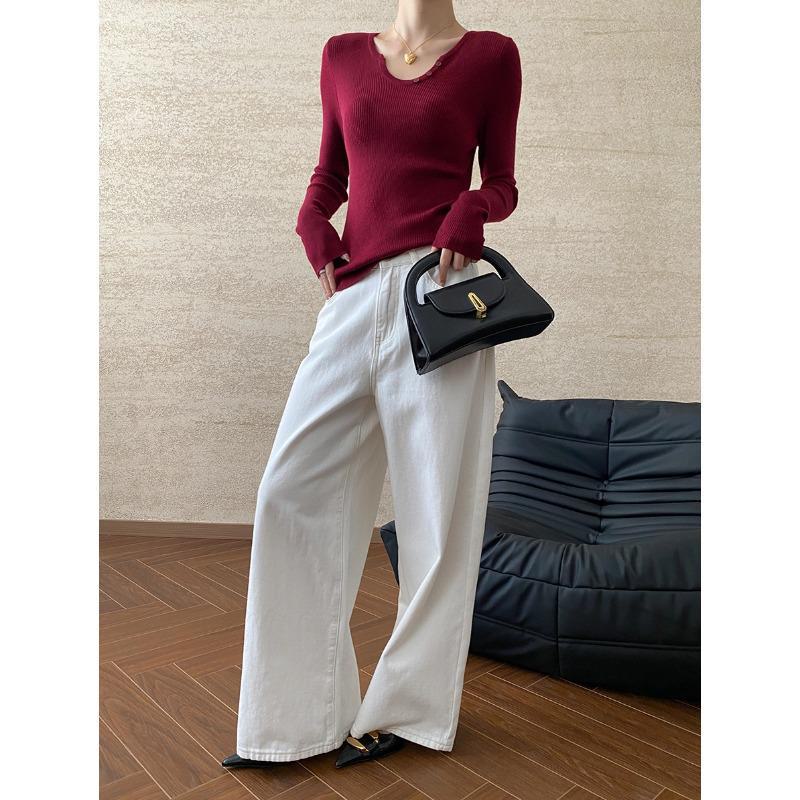 

Sinan Slim Fit U-образный вырез свитер на пуговицах SN6660 One Size