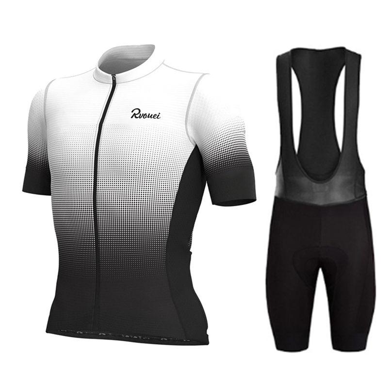 Rvouei Team Cycling Jersey Set Summer Bicycle Suit Quick Drying Bib Shorts Clothes Mtb Maillot Ropa Ciclismo Mountain Bike Wear