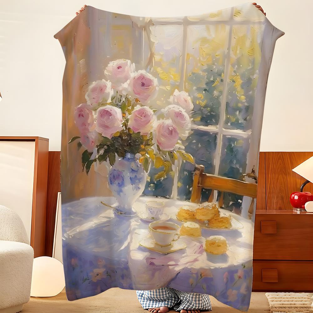 Artist P-Pierre B-Bonnard Throw Flannel Throw Blanket, Lightweight Cozy, Durable Washable cute Cool