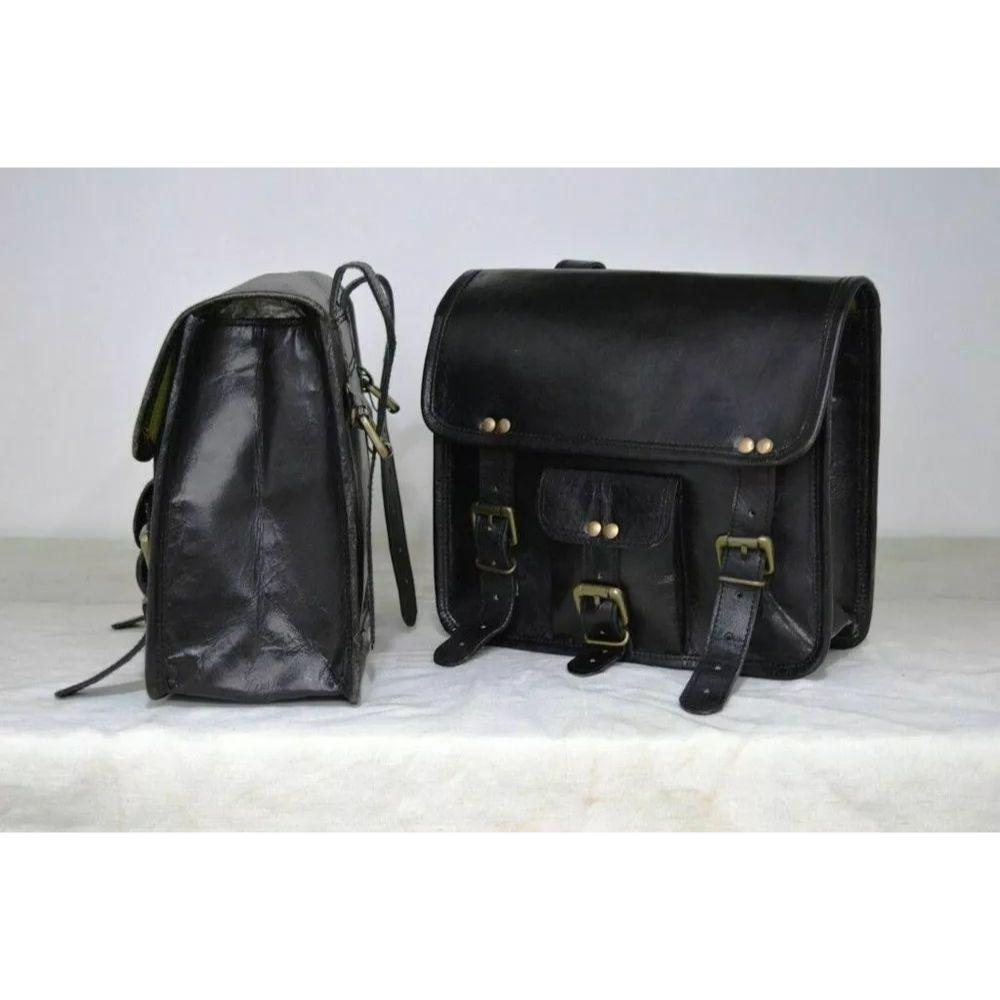 Motorcycle Saddlebags 2 Side Pouch Leather Bags Pouch Panniers Saddle 2 Bags New