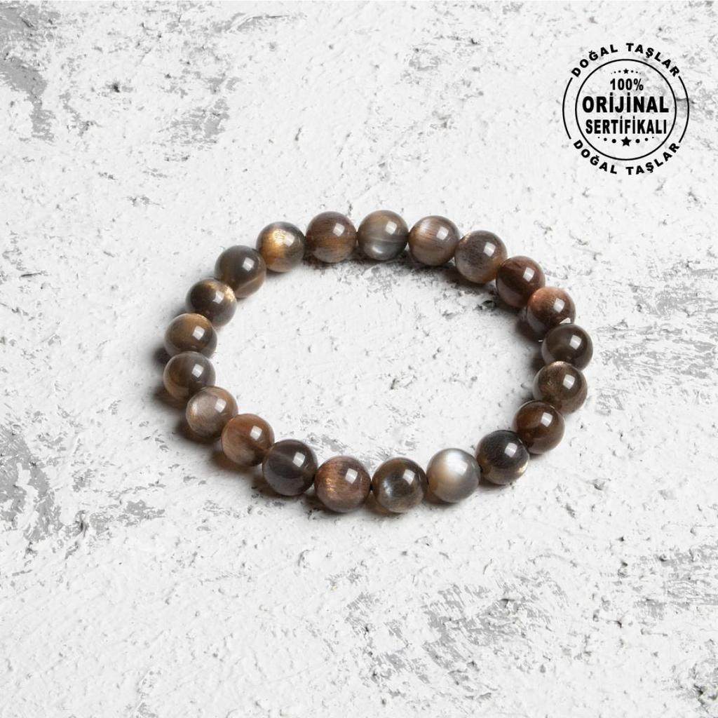 Certified Original Premium Black Moonstone Natural Stone Bracelet