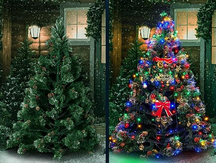 Niedervolt LED Weihnachtsbaumlichter - Stern Wasserfall Hängend