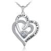 Elegant Pendant Necklace with Heart-shaped Design and Synthetic Zircon Accents, Eye-catching Jewelry for Women, Anniversary Gift