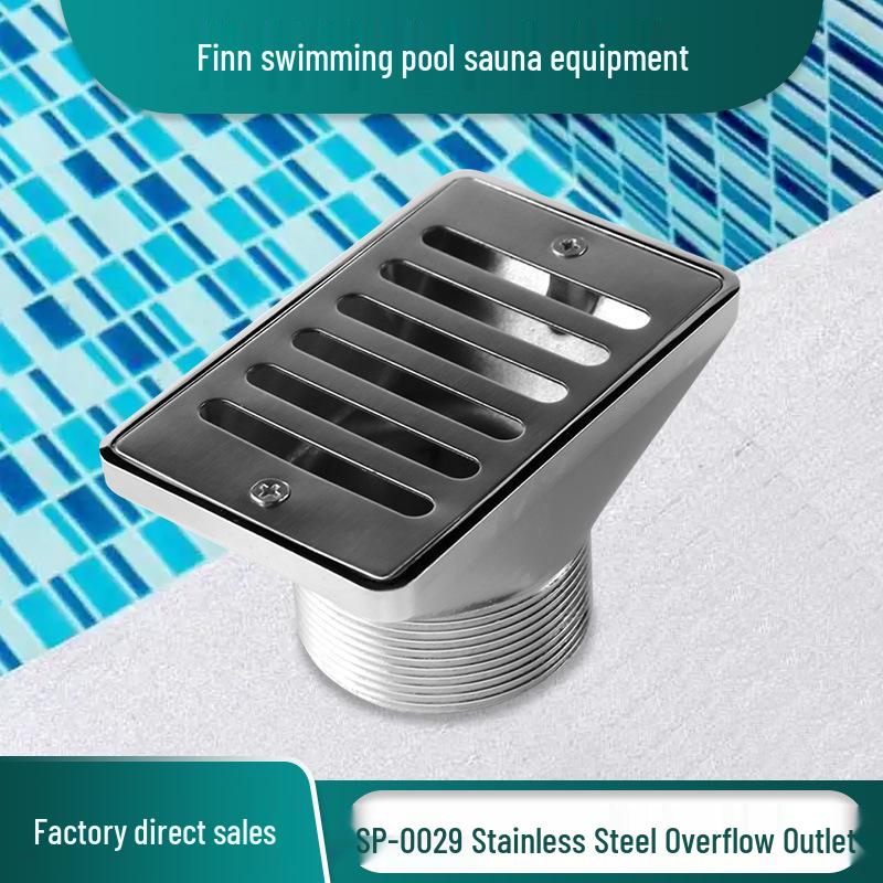 Stainless Steel Swimming Pool Wall Overflow Outlet - Large Capacity Accessory Guangzhou