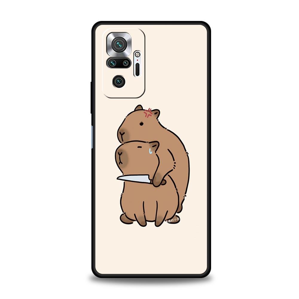 Phone Case For Xiaomi Redmi Note 13 12 5G 9S 9 8 10 11 Pro 9T 13C 12C 10C 9C 9A 7 Pro Soft Silicone Cover Cartoon Capybara