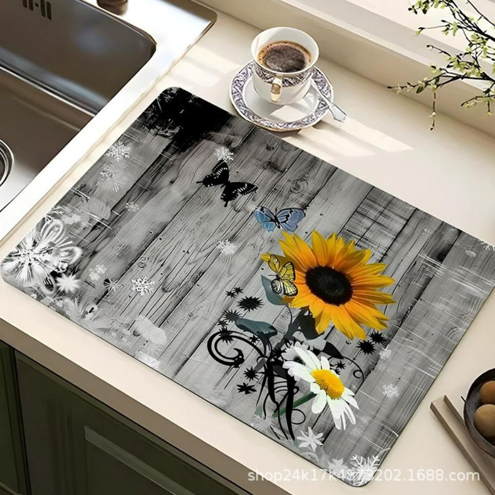 Kaffee Wasser Tasse Kieselgur Geschirr Matte Schnelltrocknend Rutschfest Abtropfmatte für Geschirr Arbeitsfläche Dekor Kaffeemaschine Geschirr Pad