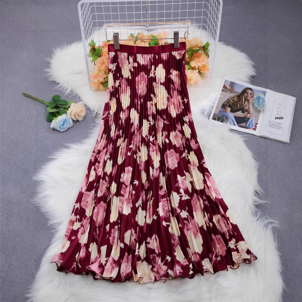 Japanese Korean Chiffon Pleated High Waist Long Skirt - Comfortable, Casual & Slimming