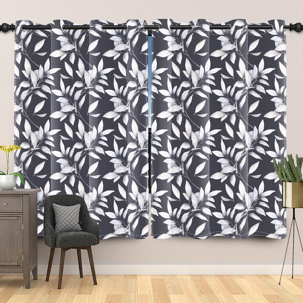 Rustic Botanical Wildflower Pattern Curtains Vintage Floral Printed Curtain Living Room Bedroom Decor Window Drapes Light Blocking For Sitting
