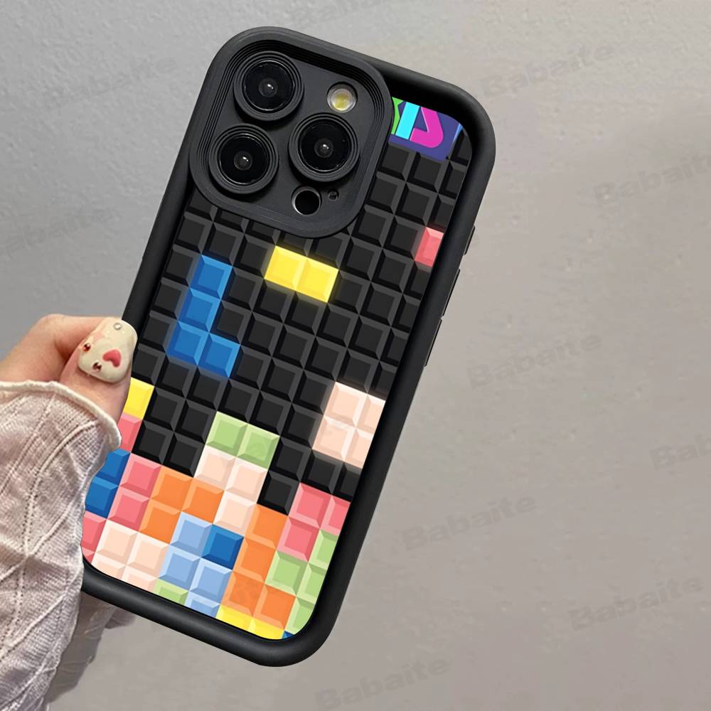 Vintage Game T-Tetris Phone Case For IPhone 17 16 E 15 14 13 12 11 Pro Max Plus Back Cover