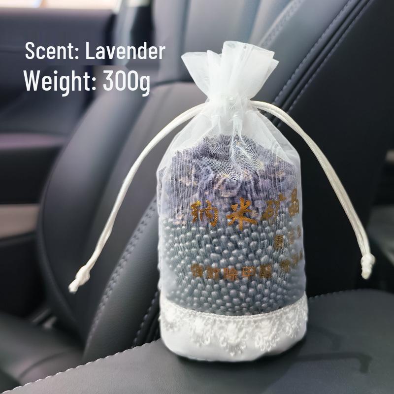 Nano Mineral Crystal Car Air Freshener - Bamboo Charcoal Bag for Odor Absorption and Deodorization